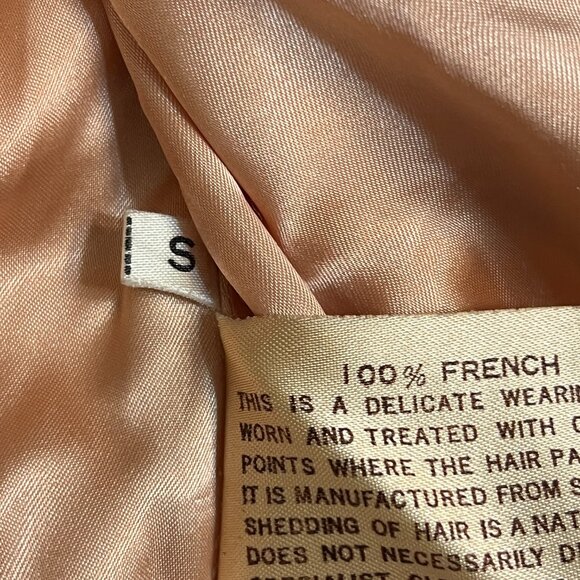 Élan Rabbit Fur Knit Bomber Jacket Sz S Korea 100% French Rabbit Hair Tan Wool - Picture 7 of 12